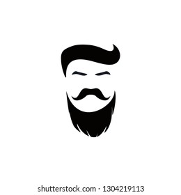 beard and hairstyles face logo