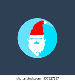 Beard and hat of Santa Claus icon