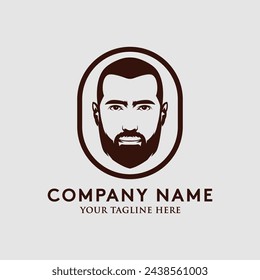  beard head logo vector illustration