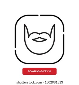 Beard, human symbol outline vector icon