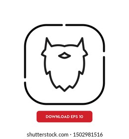 Beard, human symbol outline vector icon