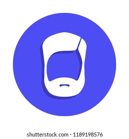 Beard icon in badge style. One of Barber collection icon can be used for UI, UX
