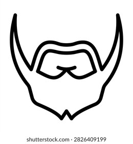 Beard Icon - Black Outline Icons Style For Father’s day and Happy Family