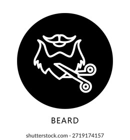Botón Del Icono De La Barba, Mini Ilustración Relacionada Con El Cuidado Personal. Uso Para El Concepto Moderno, Ui, Web Ux Y Desarrollo De App.