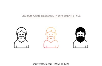 Beard icon design with white background stock illustration