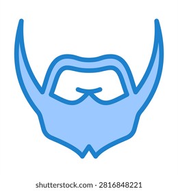 Beard Icon With Duotone Blue Color For Father’s day and Happy Family
