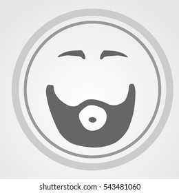 Beard icon. Beard with eyebrow. Vector illustration. Icon on white background.