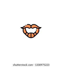 Beard icon, flat design line art thin style. Saint Patrick's Day vector illustration