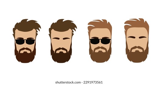 Beard icon. Hipster men style set vector ilustration.