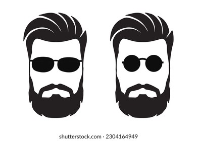Beard icon. Hipster men style set vector ilustration.