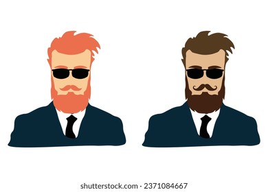 Beard icon. Hipster men style set vector ilustration.