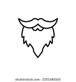 beard icon isolated on white background