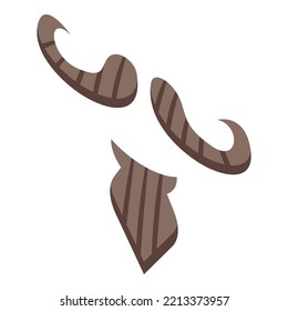 Beard icon isometric vector. Hair face. Men hipster