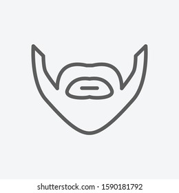 Beard icon line symbol. Isolated vector illustration of icon sign concept for your web site mobile app logo UI design.