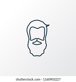 Beard icon line symbol. Premium quality isolated hipster element in trendy style.