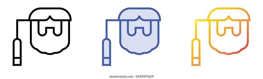 beard icon. Linear, Blue Fill and Gradient Style Design Isolated On White Background