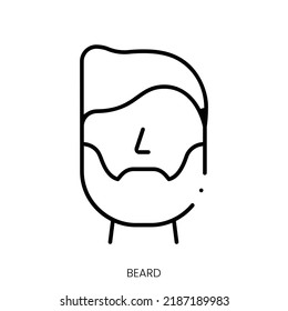 beard icon. Linear style sign isolated on white background. Vector illustration