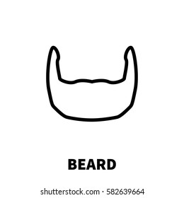 Beard icon or logo in modern line style. High quality black outline pictogram for web site design and mobile apps. Vector illustration on a white background.