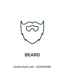 Beard icon. Monochrome simple Barber Shop icon for templates, web design and infographics