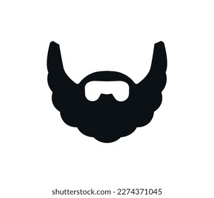 Beard icon on white background.
