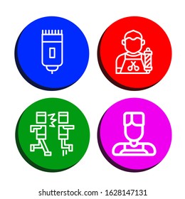 beard icon set. Collection of Shaver, Barber, Mosh icons