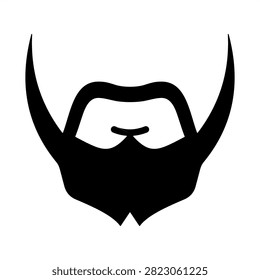 Beard Icon - Solid Black Glyph Icons For Father’s day and Happy Family