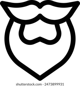beard icon. Thin Linear Style Design Isolated On White Background