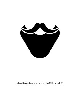 beard icon vector illustration glyph style design. isolated on white background