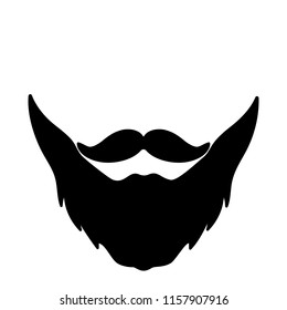 Beard icon vector isolated on white background