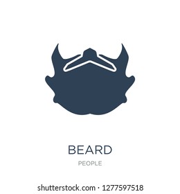 beard icon vector on white background, beard trendy filled icons from People collection, beard vector illustration