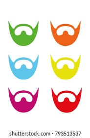 Beard isolated vector color art
