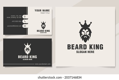 Plantilla del logotipo del rey de la barba en estilo monograma