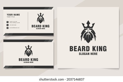 Beard king logo template on monogram style