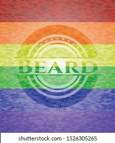 Beard lgbt colors emblem. Vector Illustration. Mosaic.