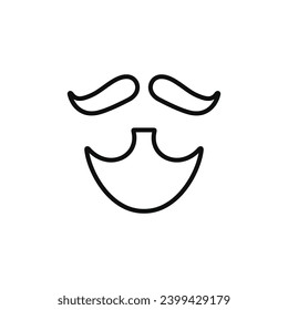 Beard line icon isolated on white background