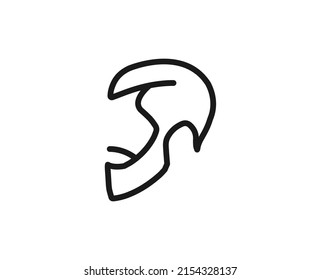 Beard line icon. Vector symbol in trendy flat style on white background. Barber shop sing for design.
