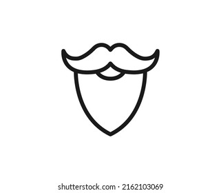 Icono de la línea de barba. Símbolo vectorial en estilo plano y a la moda sobre fondo blanco. Barbería canta por diseño.