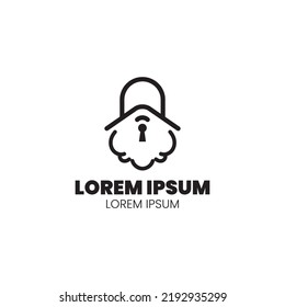 Beard Lock Logo. This logo can be used for cyber security application logos. the shape of the beard and the arch of the door lock above it