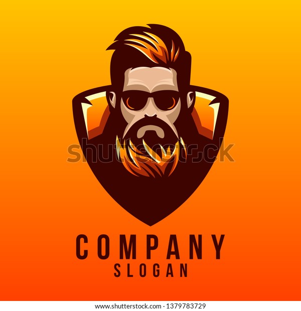 Beard Logo Design Stock Vector (Royalty Free) 1379783729