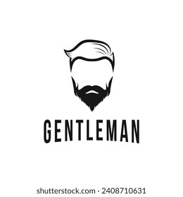 Ideen für das Design von Bart-Logo, Herr Silhouette-Bart und Ideen für das Haarlogo