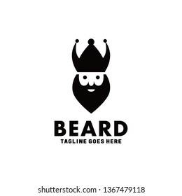 Beard Logo Design Inspiration. Flat And Classic Icon. Men Character Symbol. Barbershop Graphic Vector. Fashion Logotype.