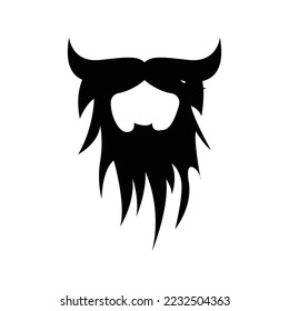 Beard Logo Design, Male Look Hair Vector, Men's Barbershop Style Design
