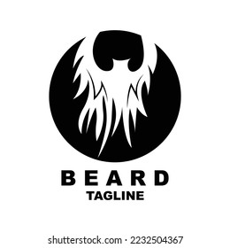 Beard Logo Design, Male Look Hair Vector, Men's Barbershop Style Design
