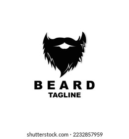 Beard Logo Design, Male Look Hair Vector, Men's Barbershop Style Design