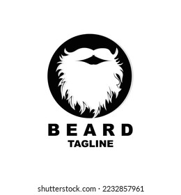 Beard Logo Design, Male Look Hair Vector, Men's Barbershop Style Design