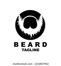 Beard Logo Design, Male Look Hair Vector, Men's Barbershop Style Design