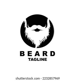 Beard Logo Design, Male Look Hair Vector, Men's Barbershop Style Design