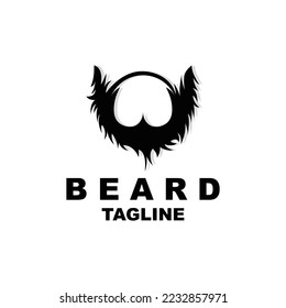 Beard Logo Design, Male Look Hair Vector, Men's Barbershop Style Design