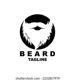 Beard Logo Design, Male Look Hair Vector, Men's Barbershop Style Design