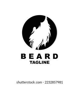 Beard Logo Design, Male Look Hair Vector, Men's Barbershop Style Design